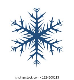 Blue snowflake on a white background