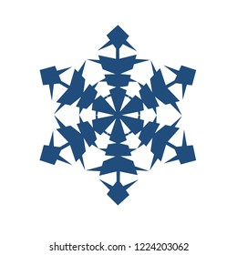Blue snowflake on a white background