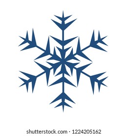 Blue snowflake on a white background
