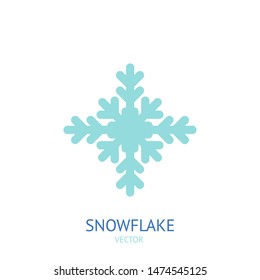 Blue snowflake on a white background. Vector icon. Christmas and New Year concept. For scrapbook, paper and digital decoration.