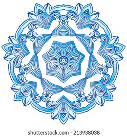 Blue Snowflake on white  background -winter christmas decoration