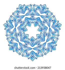 Blue Snowflake on white  background -christmas decoration