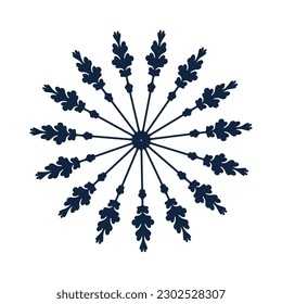 Blue snowflake on a white background. Clipart, icon, minimalism illustration, vector