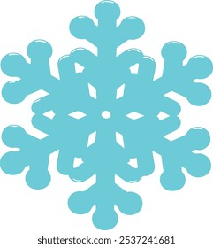 Un copo de nieve azul sobre un fondo blanco