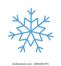 Blue snowflake on a white background