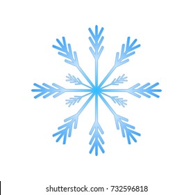 blue snowflake on a white background, vector of winter