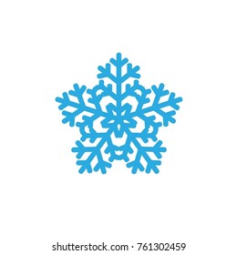Blue snowflake on white background vector image.