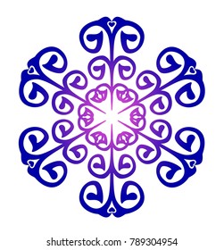 blue snowflake on white background