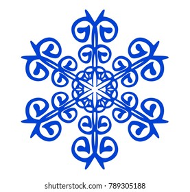 blue snowflake on white background