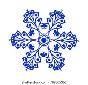 blue snowflake on white background
