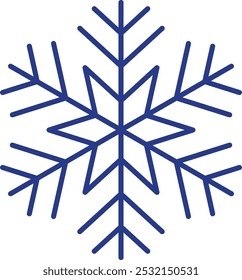 Un copo de nieve azul con una estrella en el centro