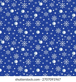 Copo de nieve azul y patrón de invierno sin fisuras estrella