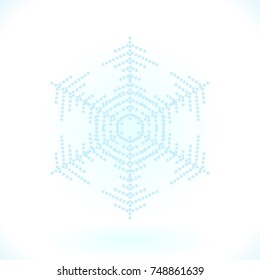 Blue snowflake vector icon isolated on white. Simple snow logo. Winter symbol for web design