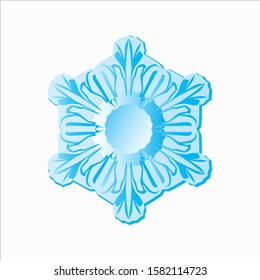 Blue Snowflake Vector Illustration on White Background - Christmas and Winter Element