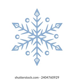 Blue snowflake vector illustration perfect for winter
