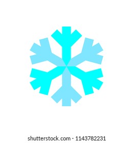 Blue snowflake vector on white background.