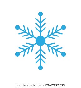 blue snowflake vector on a white background
