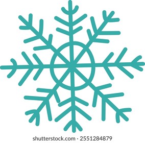 Um floco de neve azul com um fundo branco