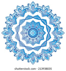 Blue Snowflake winter  design  isolated on white background