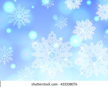 blue snowflake winter powder snow illustration background vector