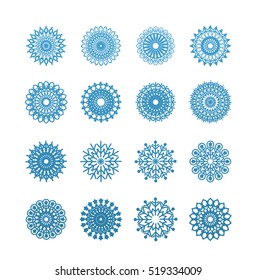 Blue Snowflake winter set 4