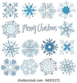 Copos de nieve azules