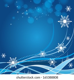 Fondo de copas de nieve azul