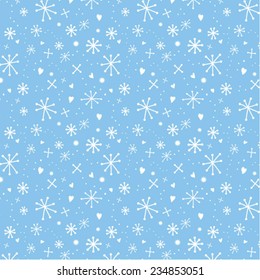 Blue Snowflakes Background Pattern