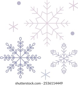 Blue snowflakes Christmas design icon. Winter time Happy holiday. Vector Cartoon style. Simple flat illustration.