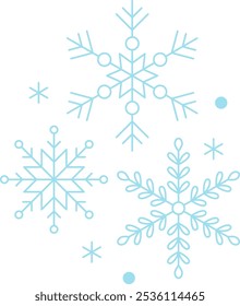 Blue snowflakes Christmas design icon. Winter time Happy holiday. Vector Cartoon style. Simple flat illustration.