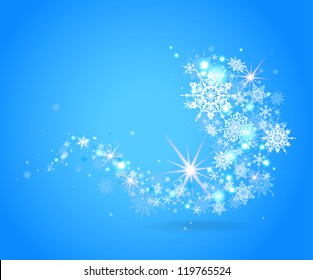 Blue snowflakes design with space for text