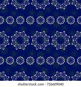 Blue snowflakes. Endless abstract pattern. Background texture.  Vector illustration.