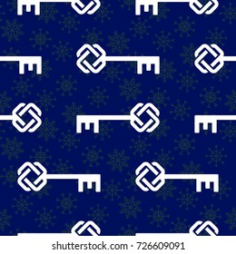 Blue snowflakes. Endless abstract pattern. Background texture.  Vector illustration.