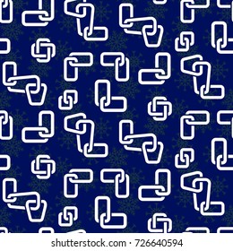 Blue snowflakes. Endless abstract pattern. Background texture.  Vector illustration.