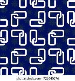 Blue snowflakes. Endless abstract pattern. Background texture.  Vector illustration.