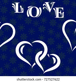 Blue Snowflakes. Endless abstract pattern. Background texture.  Vector illustration.