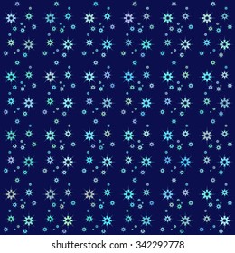 blue snowflakes on dark blue background