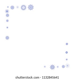 Blue snowflakes on a white background. Christmas vector background for the design of a poster, postcard, website, banner or poster. EPS 10