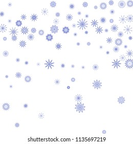 Blue snowflakes on a white background. Christmas vector background for the design of a poster, postcard, website, banner or poster. EPS 10
