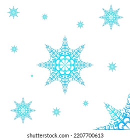 
blue snowflakes on a white background, New Year's card, New Year's decoration,