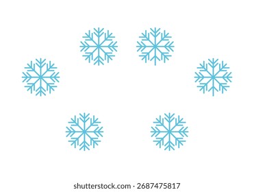 Flocos de neve azuis em um fundo branco
