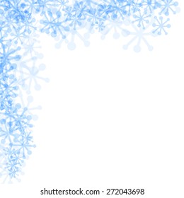 blue snowflakes on white background 
