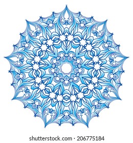 Blue snowflakes on a white  background.Design for xsmas