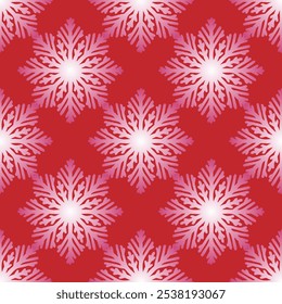 Blaue Schneeflocken, roter Hintergrund. Nahtloses Blumenmuster-467.
