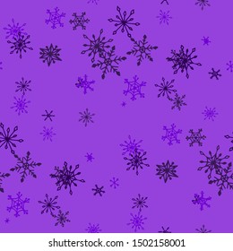 Blue Snowflakes. Seamless Christmas Pattern. Simple Snowflakes.