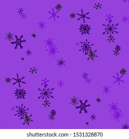 Blue Snowflakes. Seamless Christmas Pattern. Simple Snowflakes.