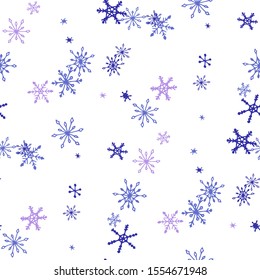 Blue Snowflakes. Seamless Christmas Pattern. Simple Snowflakes.