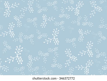 blue snowflakes seamless pattern vector spruce twigs image