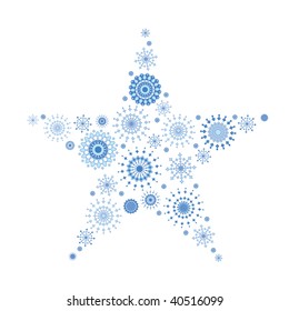 blue snowflakes  tapestry in shape of star