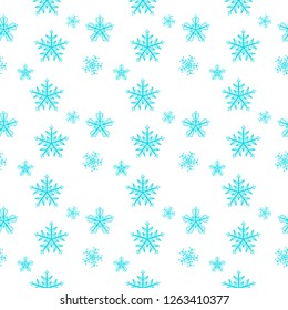 Blue Snowflakes vector pattern